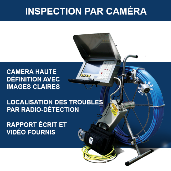 Inspection par caméra de tuyau d'égout, de canalisation, de plomberie et de drain français Inspection camera égout drain francais