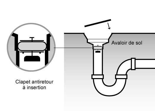 Clapet anti-retour insertion protection refoulement